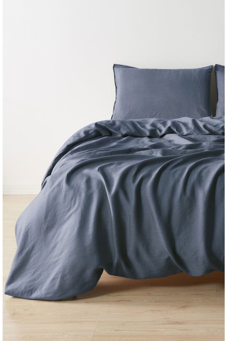 European Linen Duvet Set, Alternate, color, SLATE