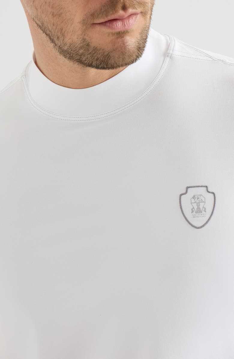 Brunello Cucinelli Piqué T-shirt with logo, Alternate, color, White