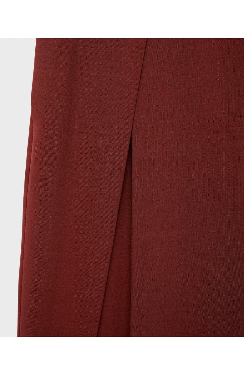 MANGO Inverted Pleat Wide Leg Pants, Alternate, color, Dark Orange