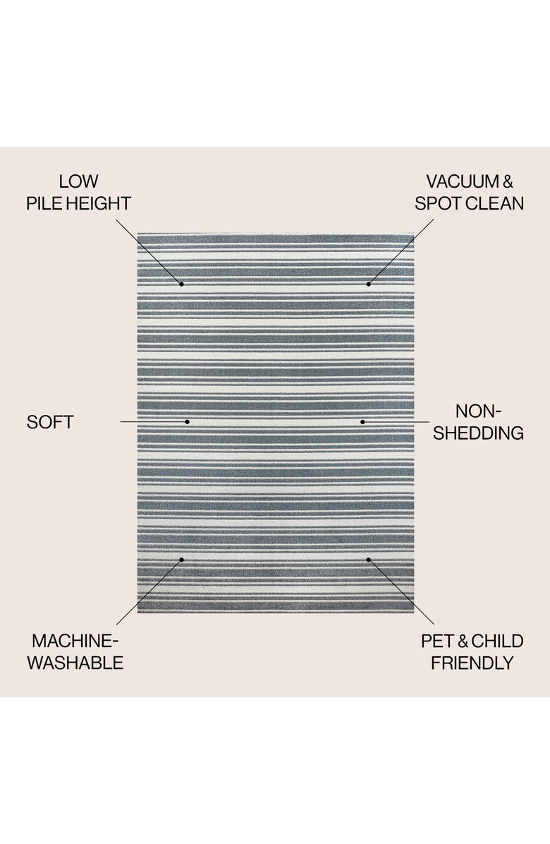 JONATHAN Y Fawning Two-Tone Striped Classic Low-Pile Machine-Washable Area Rug, Alternate, color, Cream/Dark Gray