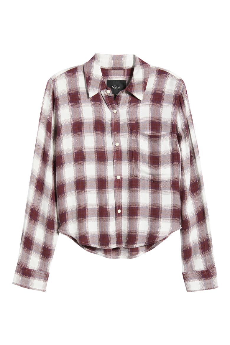 Malin Windowpane Plaid Snap-Up Shirt, Alternate, color, COBALT BURGUNDY