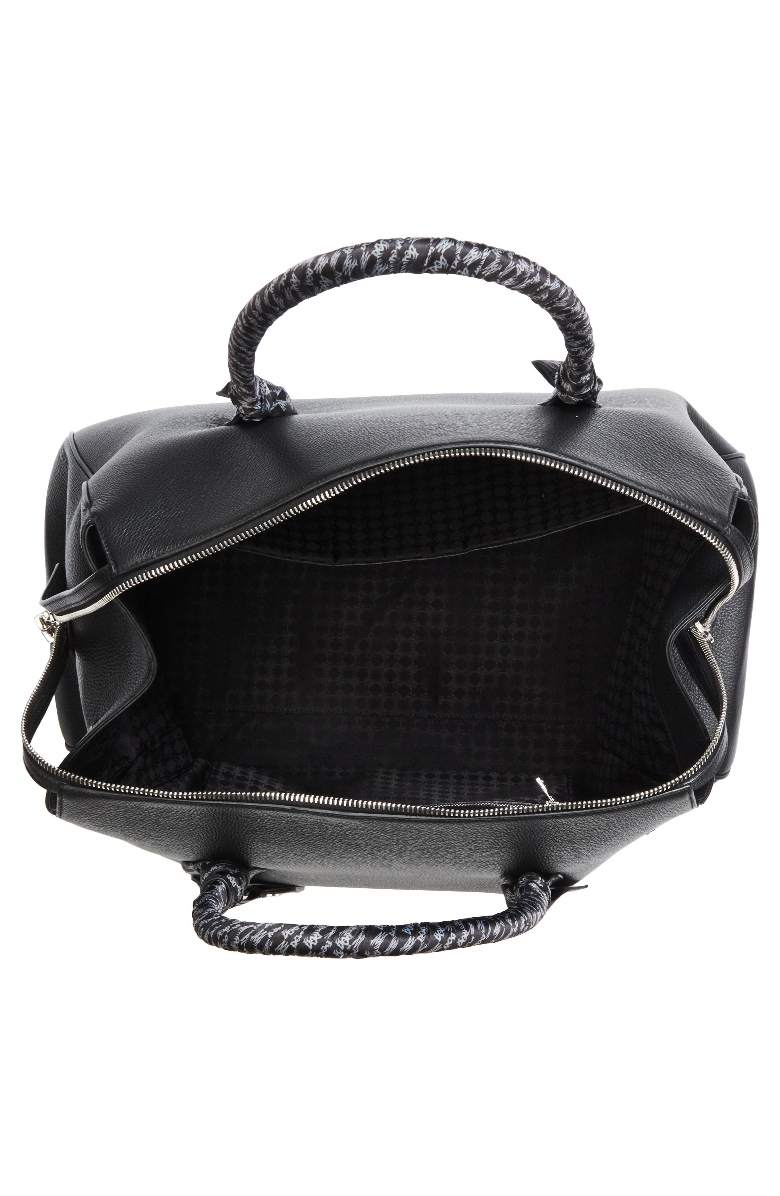 AMIRI Leather Duffle Bag, Alternate, color, Black