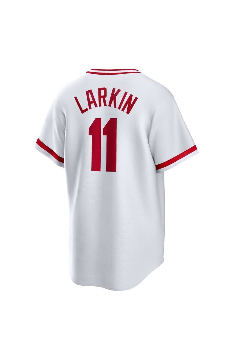 Nike Men's Nike Barry Larkin White Cincinnati Reds Home Cooperstown Collection Player Jersey, Alternate, color,