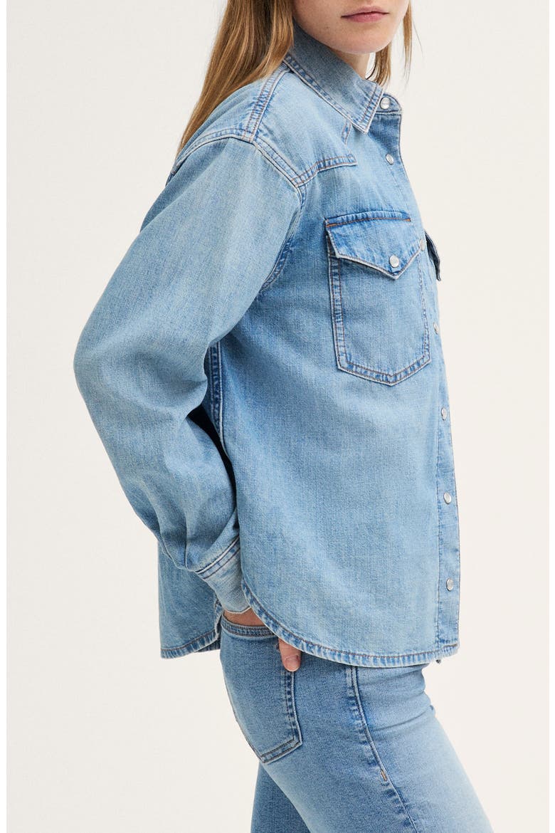 Oversize Denim Western Shirt, Alternate, color, UPTOWN WASH