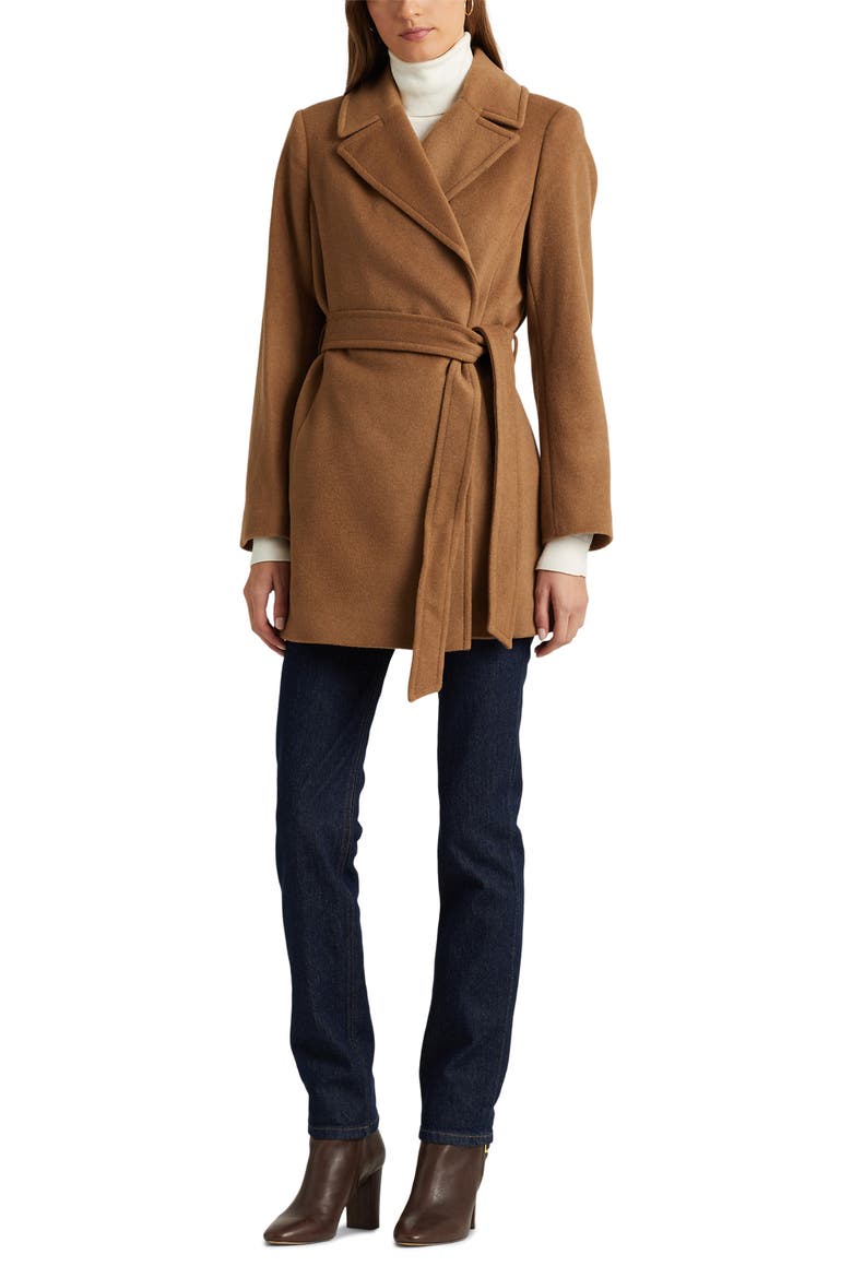 Belted Wrap Coat, Alternate, color, NEW VICUNA