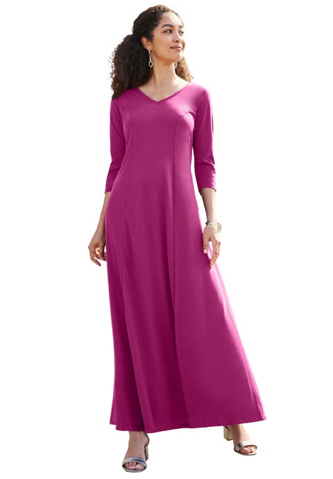 Double-V Maxi Dress (Plus)