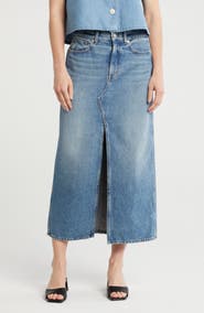 Madewell The Rilee Denim Midi Skirt