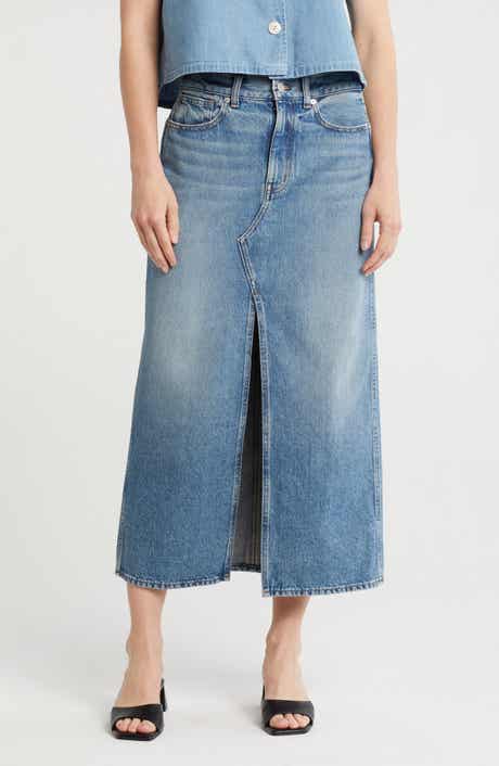 Madewell The Rilee Denim Midi Skirt