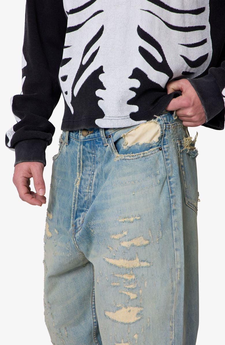 mnml Distressed Ultra Baggy Jeans, Alternate, color, 