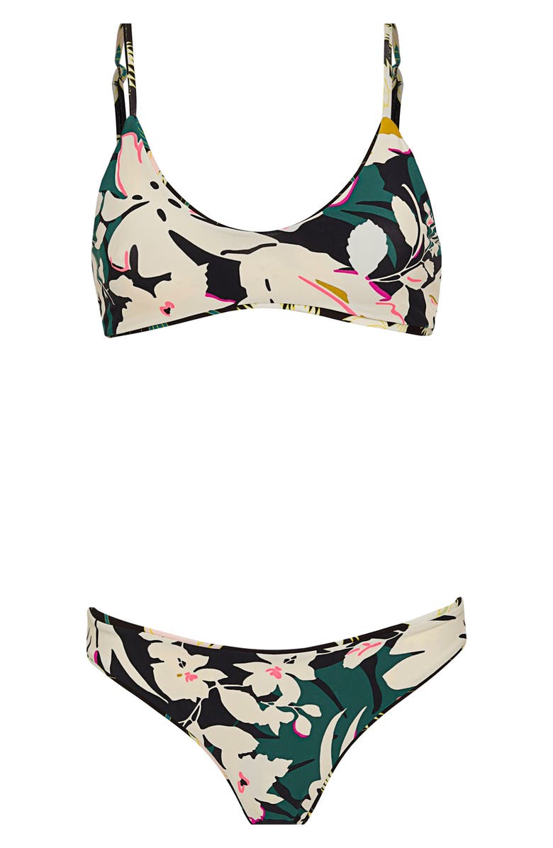 Maaji Floral Dream Sublimity Reversible Bikini Bottoms, Alternate, color, Black