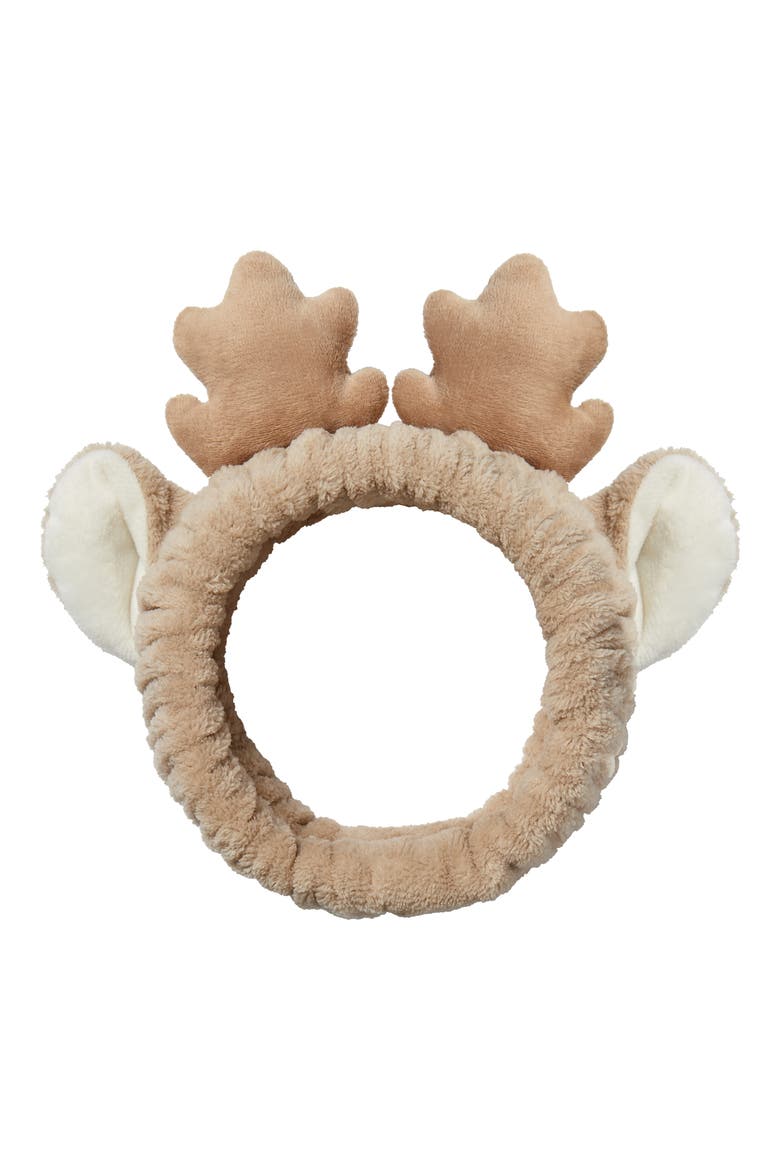 Reindeer Skincare Headband, Main, color, BROWN