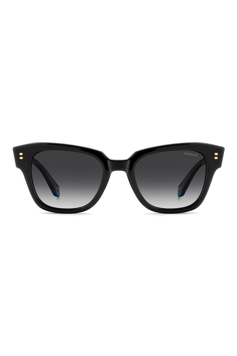 51mm Polarized Cat Eye Sunglasses, Alternate, color, BLACK/ GREY SF PZ