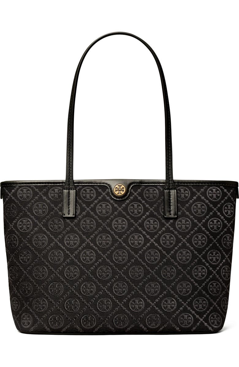 Tory Burch Small T Monogram Zip Tote, Main, color,