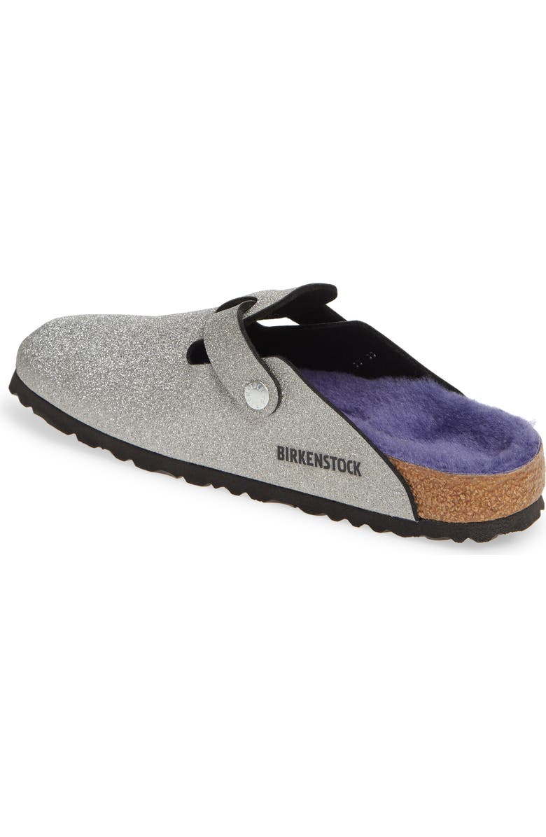 Birkenstock Boston Genuine Shearling Giltter Dust Clog, Alternate, color,