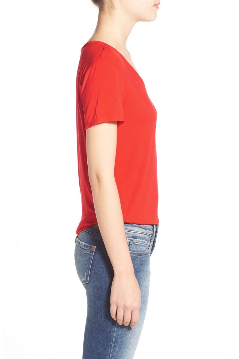 Modal Jersey V-Neck Tee, Alternate, color, RED FIERY