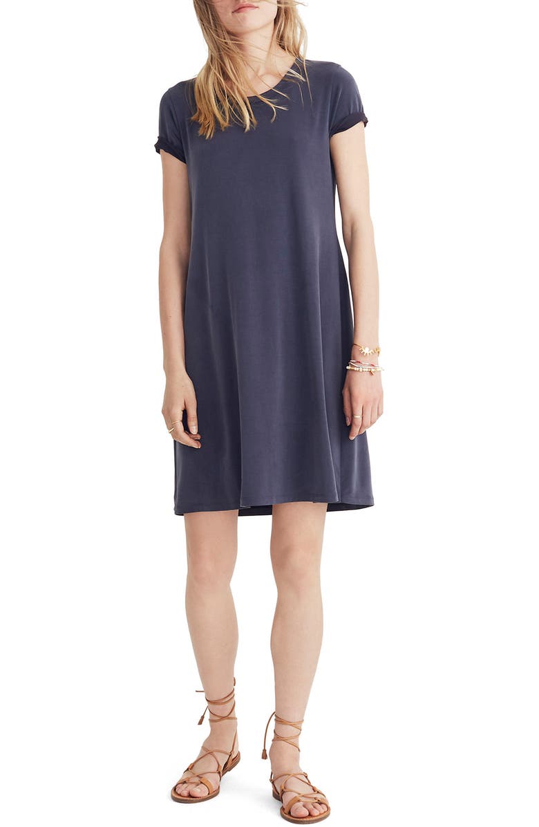 Madewell Sandwashed Swingy Tee Dress, Main, color, 