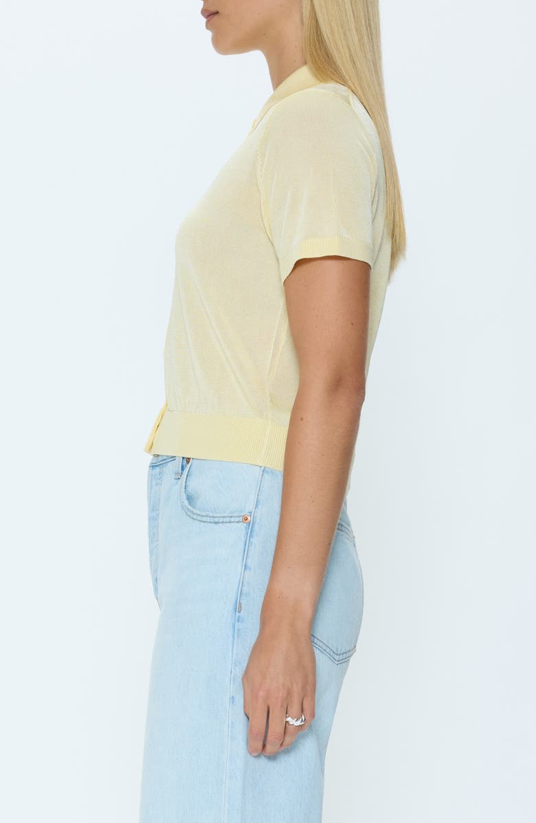 Pistola Lucca Short Sleeve Button-Up Knit Top, Alternate, color, Pale Yellow