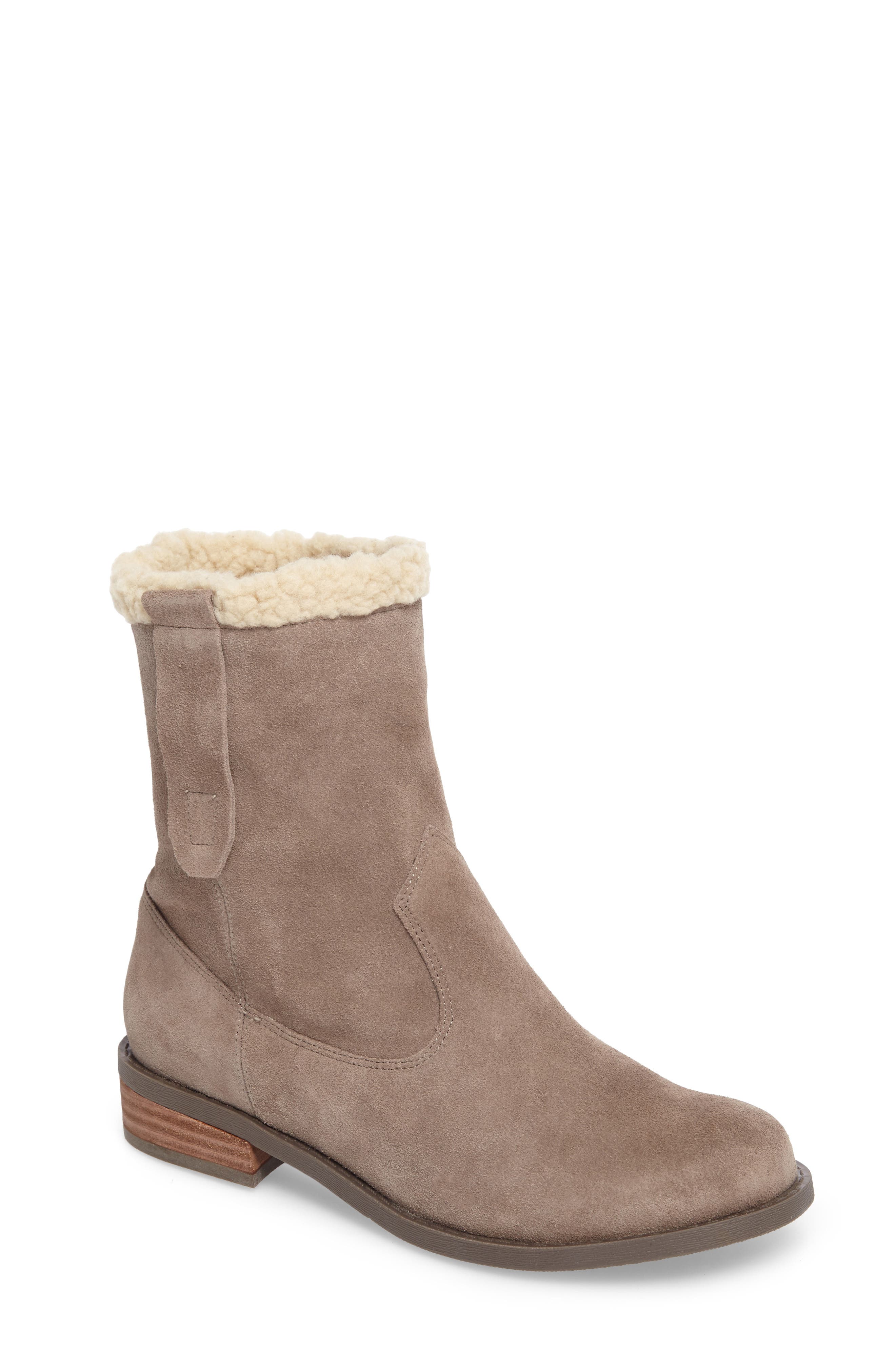 Verona Faux Shearling Boot, Main, color, DARK MUSHROOM SUEDE
