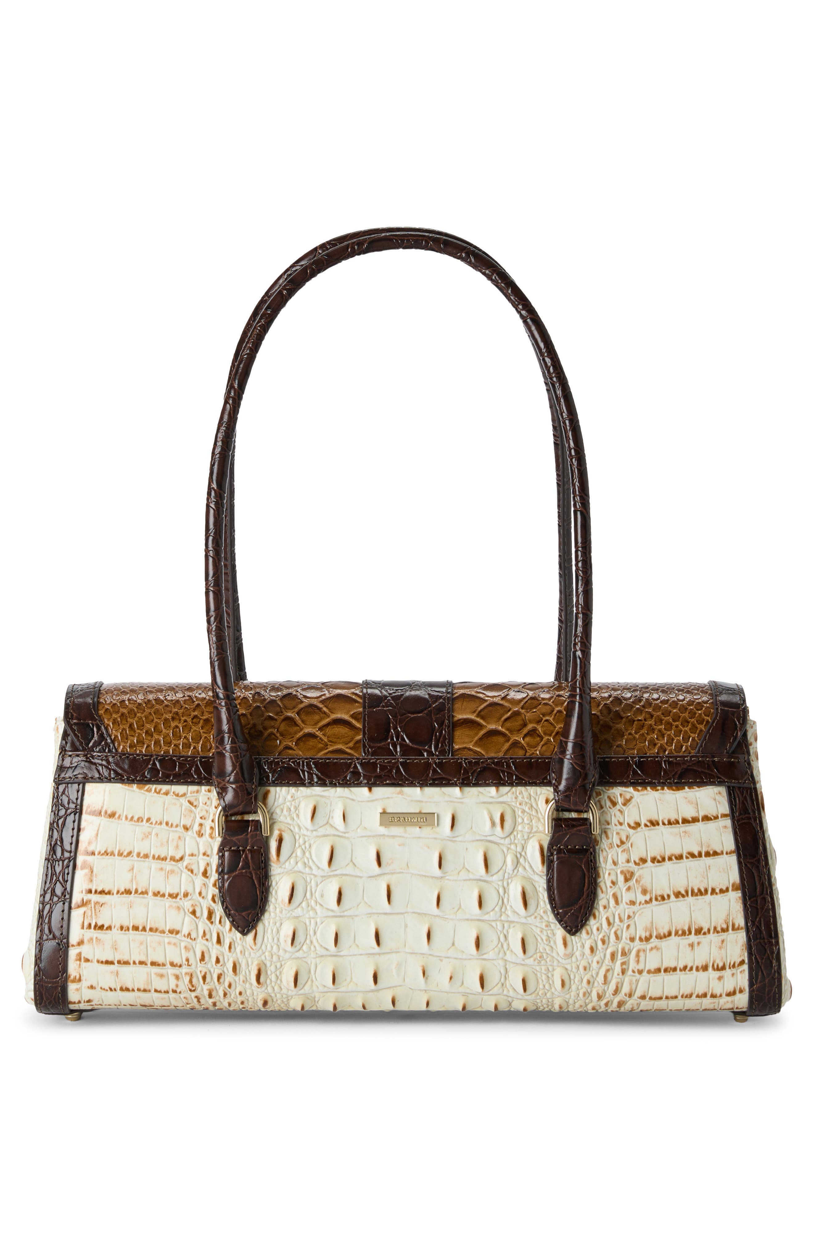 Brahmin Dayan Embossed Leather Shoulder Bag, Alternate, color, Multi Ivory Brown