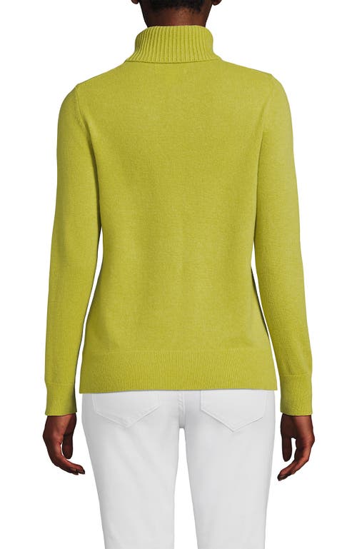 Lands' End Cashmere Turtleneck Sweater In Green