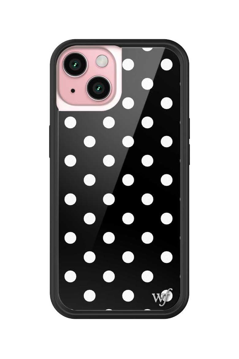 Polka Dot | Black and White iPhone Case, Alternate, color, Black