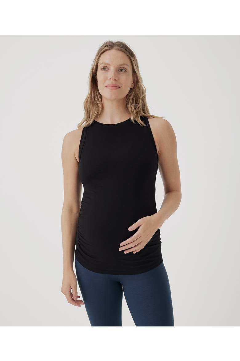 Organic Maternity Everyday Tank, Main, color, Black