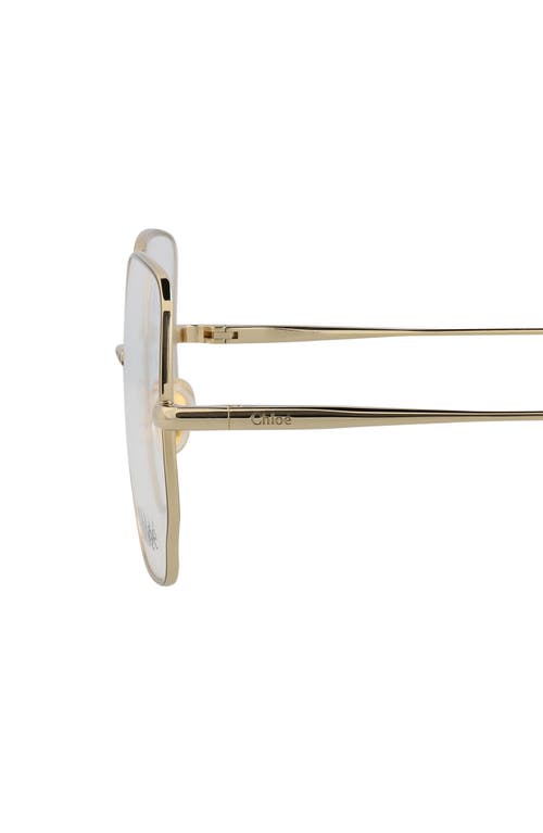 Chloé Core 57mm Square Optical Glasses In Gold Transparent