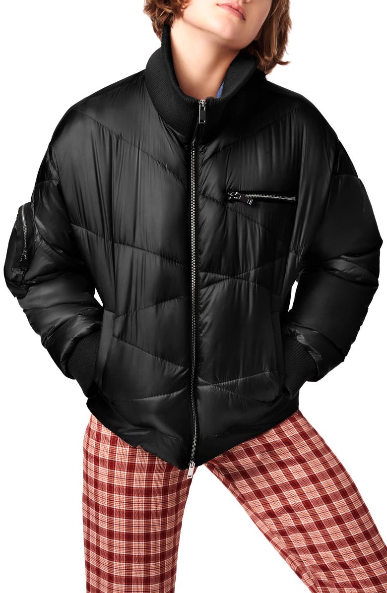 Bernardo Zigzag Nylon Puffer Jacket, Main, color, 