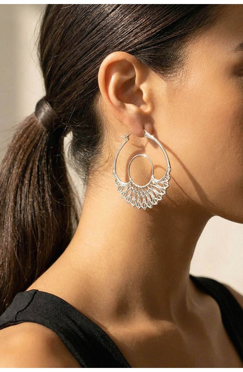 Astor & Orion Iris Hoops, Alternate, color, Silver