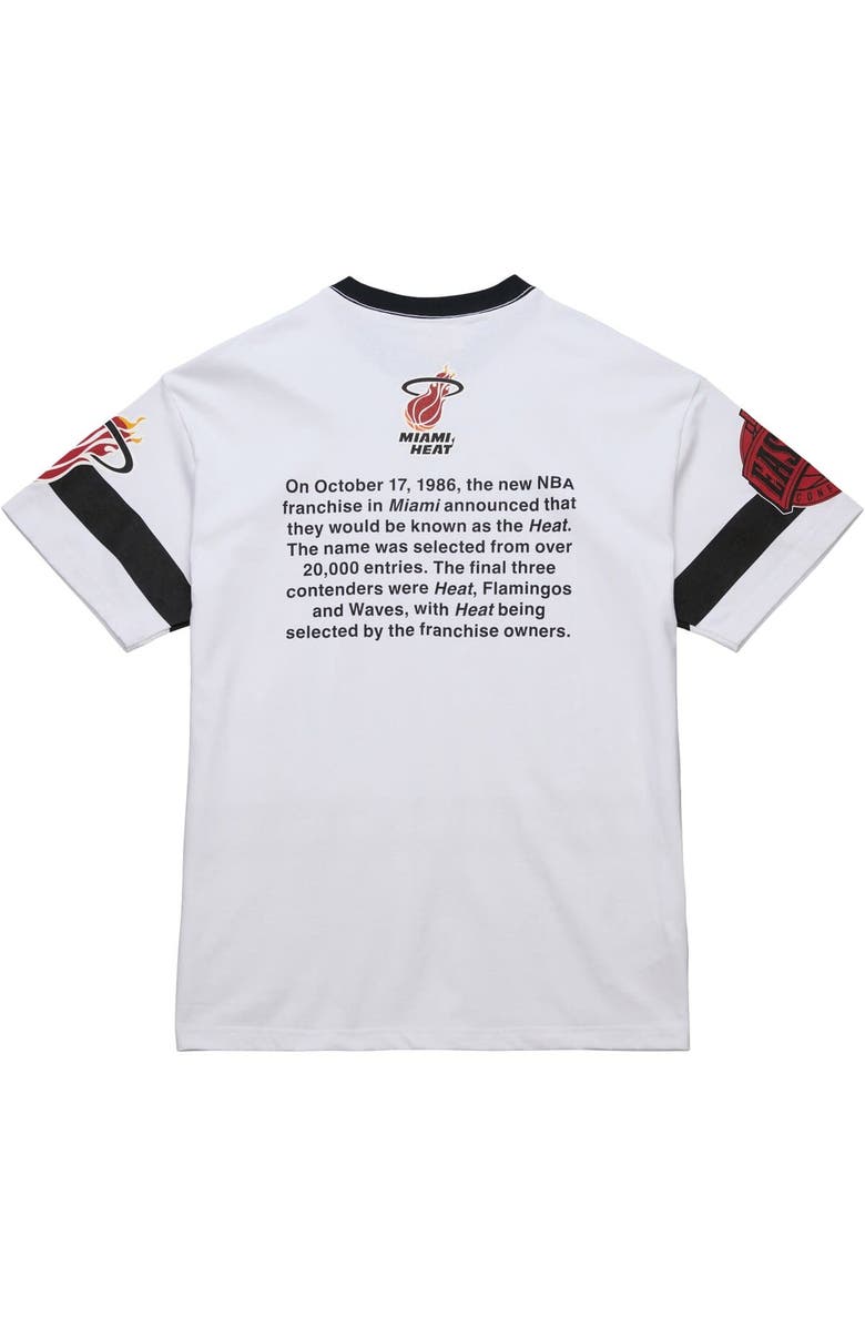 Mitchell & Ness Unisex Mitchell & Ness White Miami Heat Hardwood Classics Vintage Team Origins Premium T-Shirt, Alternate, color, White