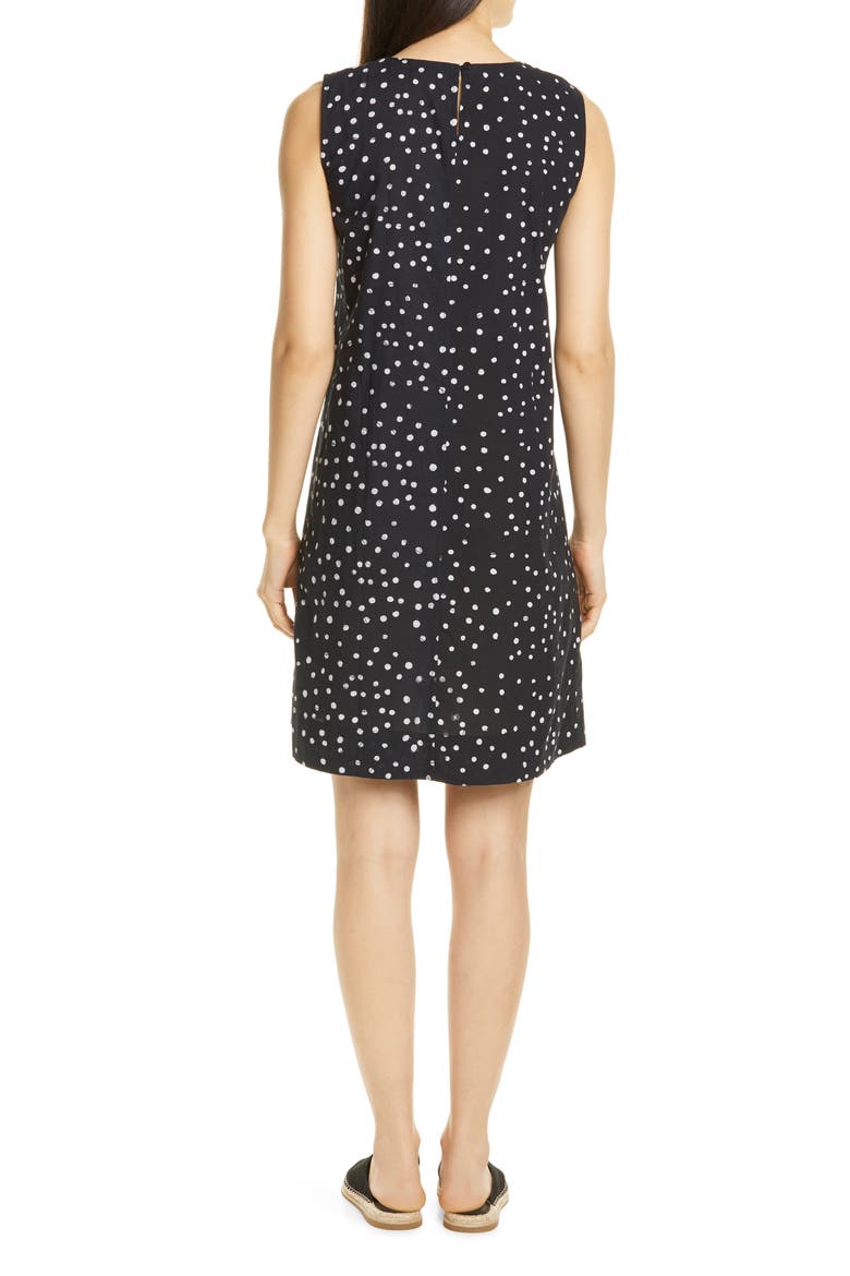 Dot Print Organic Cotton Shift Dress, Alternate, color, BLACK/ WHITE