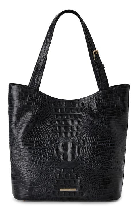 Brayden Croc Embossed Leather Tote