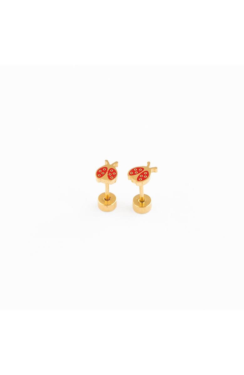Pip Pop Ladybug Stud Earrings, Main, color, Red