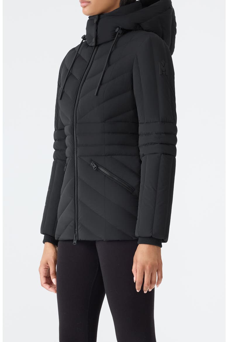 Nadia Hooded Quilted Down Jacket, Alternate, color, BLACK