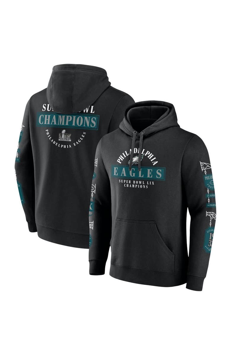 FANATICS Men's Fanatics Black Philadelphia Eagles Super Bowl LIX Champions Big & Tall Pullover Hoodie, Main, color, 