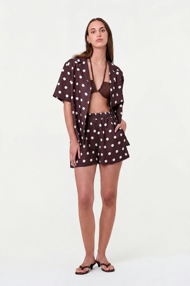 Sonora Shirt, Alternate, color, Espresso / Ivory Polka Dot