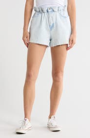 Good American Paperbag Waist Denim Shorts
