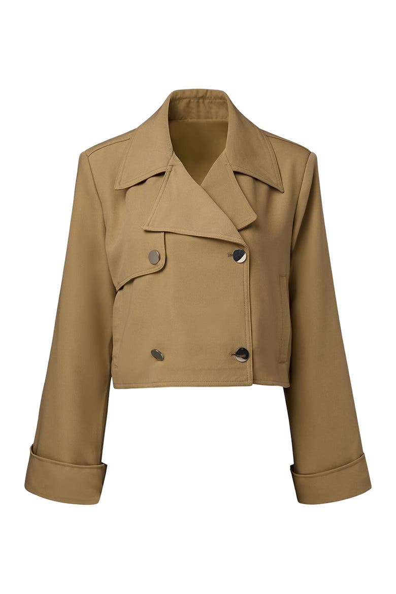 Cropped Trench Coat, Alternate, color, SOFT BROWN