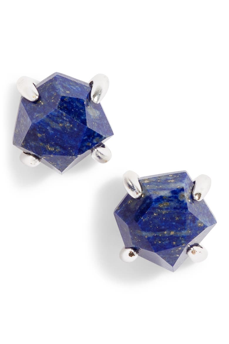 Ellms Small Stud Earrings, Main, color, SILVER/ BLUE LAPIS