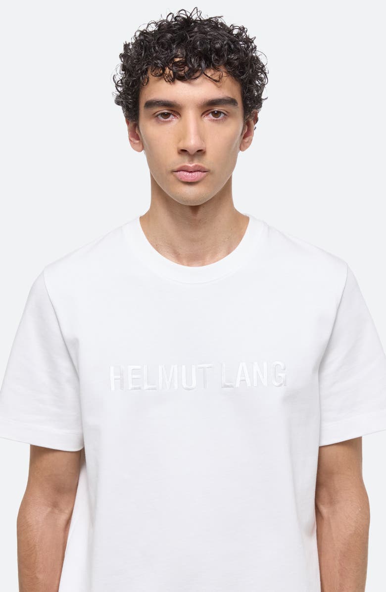 Helmut Lang Tonal Embroidered Logo T-Shirt, Alternate, color, Wht