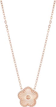 Adornia 14K Rose Gold Plated Floral Pendant Necklace