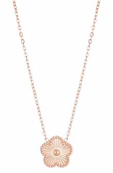 Adornia 14K Rose Gold Plated Floral Pendant Necklace