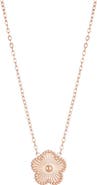 Adornia 14K Rose Gold Plated Floral Pendant Necklace