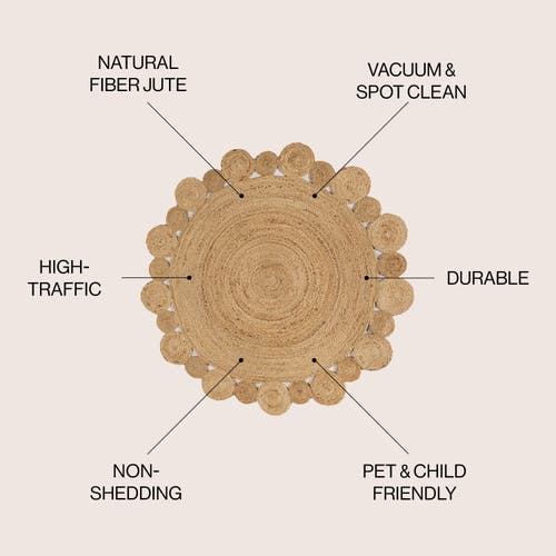 Jonathan Y Eden Round Natural Jute Hippie Circle Natural Round Area Rug In Natural