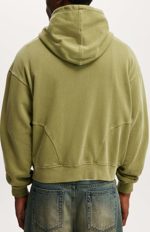 Cotton On Cropped Zip Up Hoodie In Green