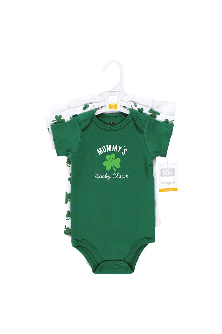 Cotton Bodysuits 3-pack, Alternate, color, Mommys Lucky Charm