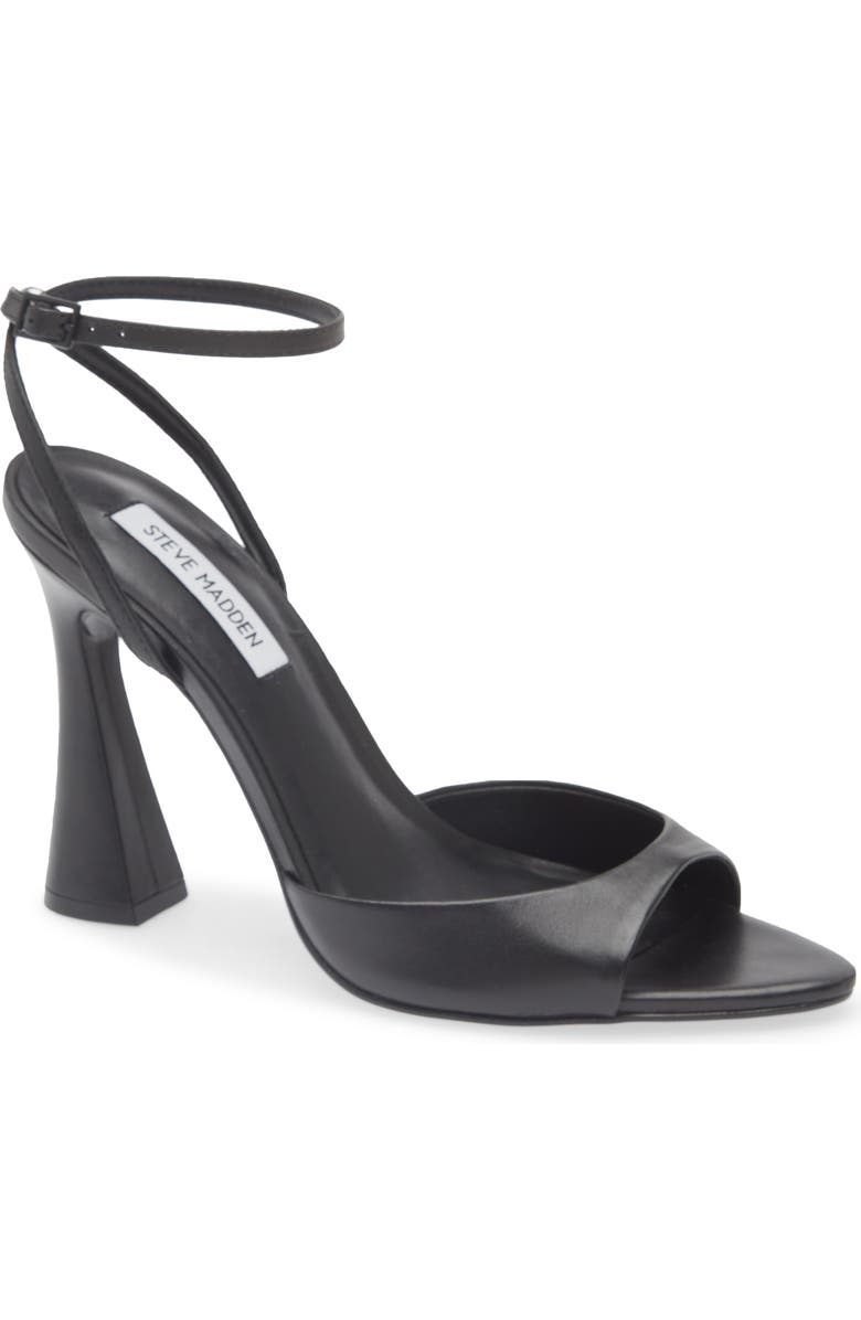 Steve Madden Beki Ankle Strap Pointed Toe Sandal, Main, color, Black Leather