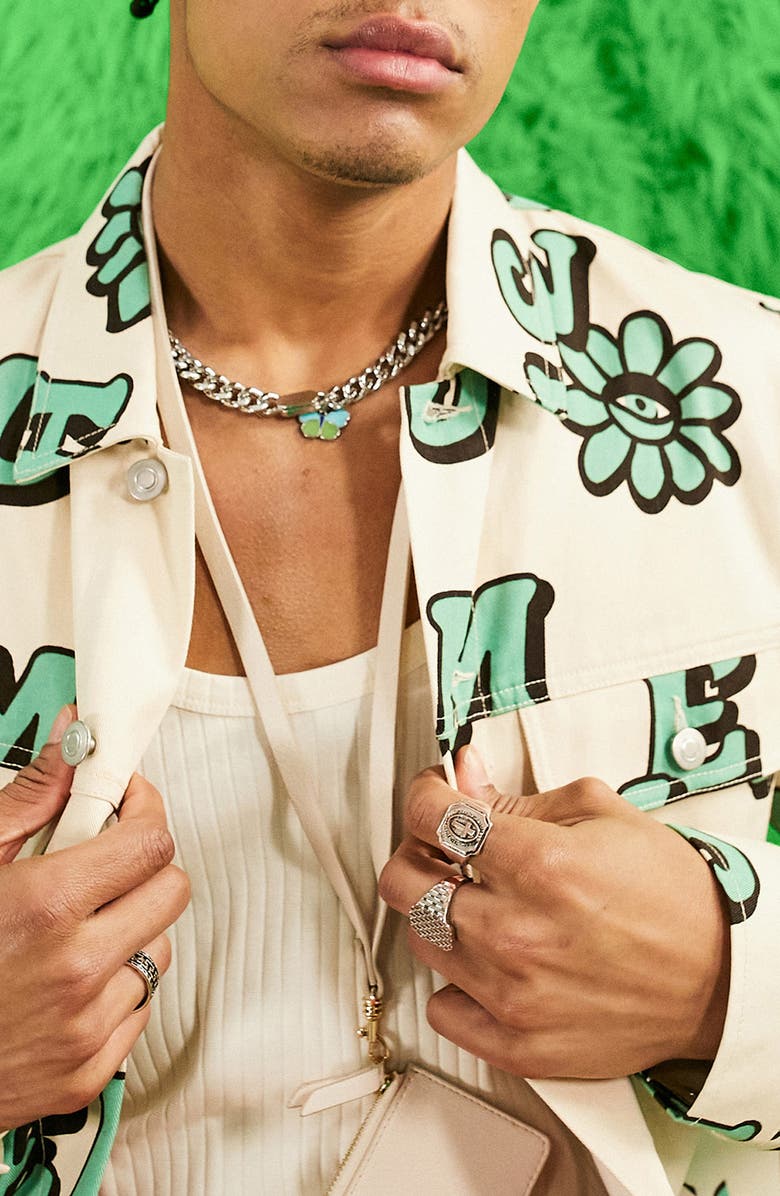 ASOS DESIGN Print Oversize Cotton Twill Shirt Jacket, Alternate, color, 