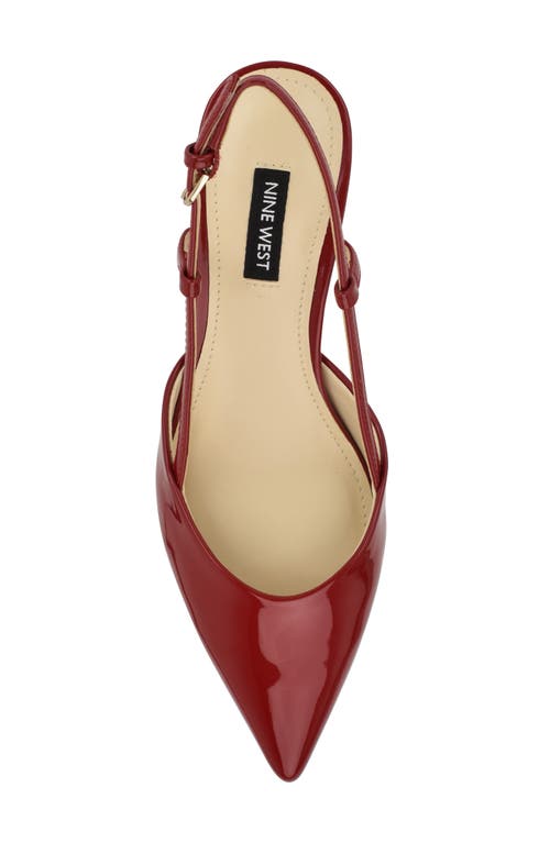 Nine West Women's Rhonda Tapered Heel Slingback Pumps In Medium Red Patent