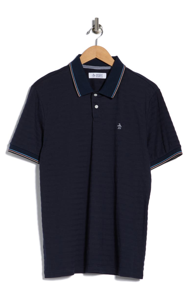 Original Penguin Textured Tipped Polo, Alternate, color, Dark Sapphire